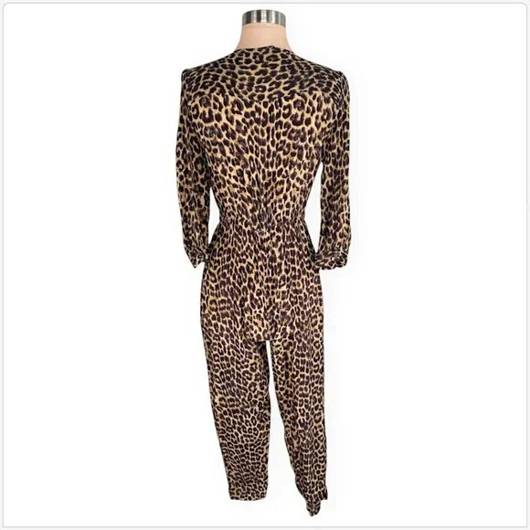 Mes Demoiselles Slash Panther Leopard Print Animal Voile Jumpsuit French 36 US 4 - Picture 8 of 9